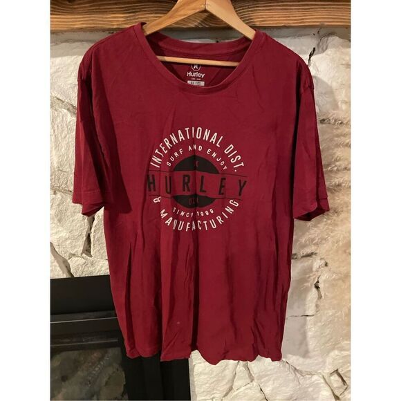 Hurley maroon graphic tee men’s size Extra Large - Picture 1 of 4